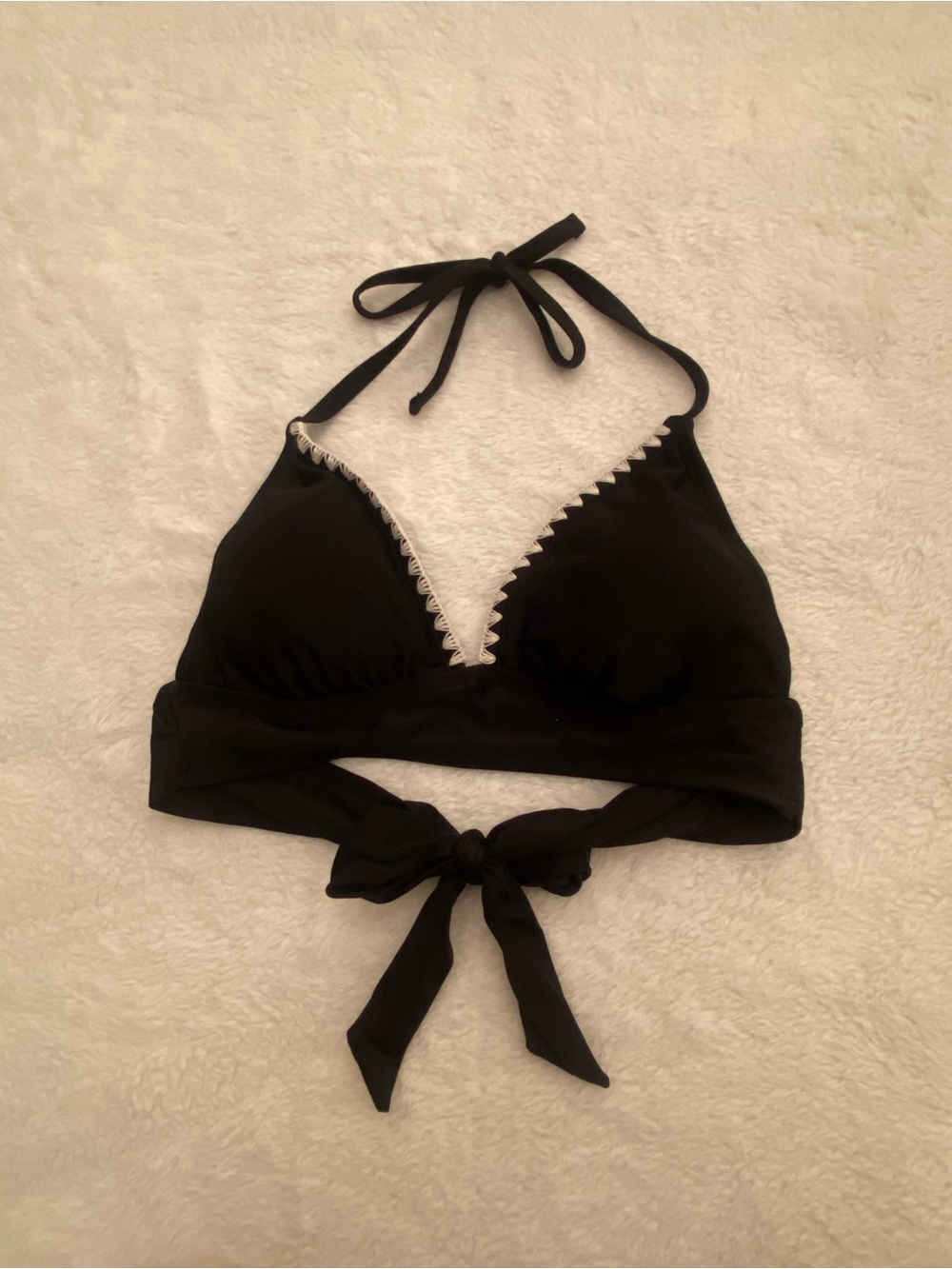 Kona Sol Black Bikini Top with White Brand Tag